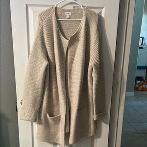 Old Navy Cream Open-Front Cardigan